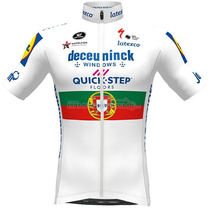 Abbigliamento Ciclismo Deceuninck Quick Step Manica Corta 2021 Bianco